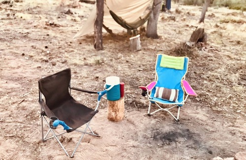 Pine RV Rental | Pull in, Eat, Party, Relax, Sleep, Pull out. Futon Couch, padded floor. Sleeps 6