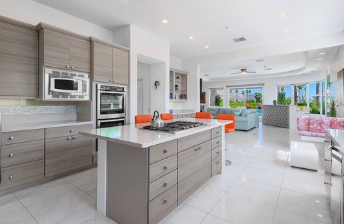 Palm Springs House | Putting Green, Saltwater Pool & Spa, 4 Fire Pits, Hammocks, Universal EV Charger