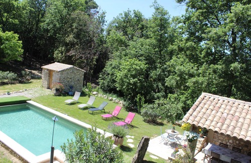 Saint-Victor-des-Oules House | Quiet, air-conditioned, not overlooked, HEATED SWIMMING POOL, 10min from Uzès for 10 and 4 children