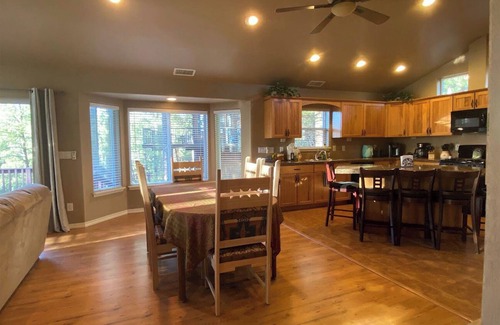 Kachina Village Cabin | Quiet Group Retreat Foosball 2 Living Rooms Forest Porches + Dining