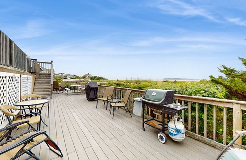 West Yarmouth Apartment | Quintessential coastal studio with beach access, BBQ area, patio, & water views