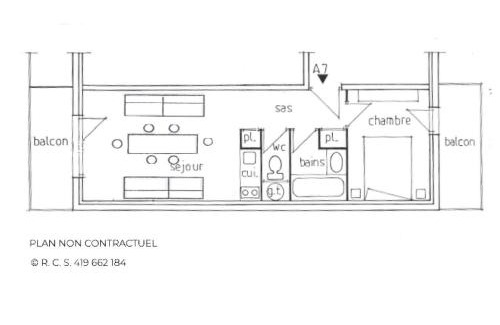 Saint-Martin-de-Belleville Apartment | Résidence Gentianes.smb - 2 pièces 4 pers. en face du télécabine de St Martin de Belleville MAE-3964