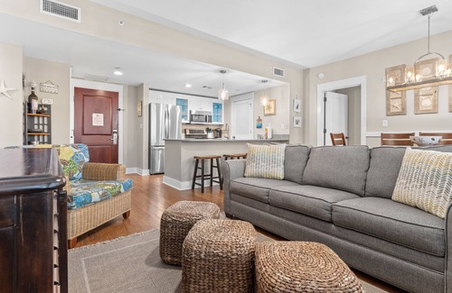 Baytowne Wharf Condo | RARE Condo at Baytowne! Steps to Wharf, Tropical Pool, Hot Tub, Tram to Beach