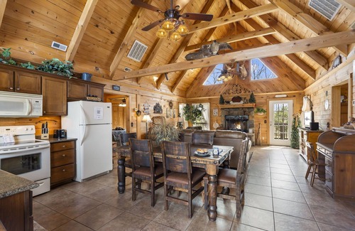 Branson Cedars Cabin | Real Log Cabin Near Big Cedar w Pvt Fire Pit Hot Tub Wood View Trails End Free Tickets