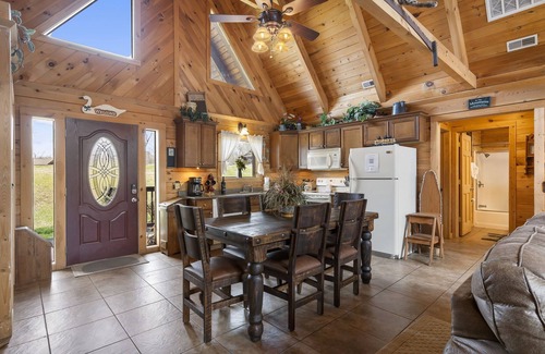 Branson Cedars Cabin | Real Log Cabin Near Big Cedar w Pvt Fire Pit Hot Tub Wood View Trails End Free Tickets