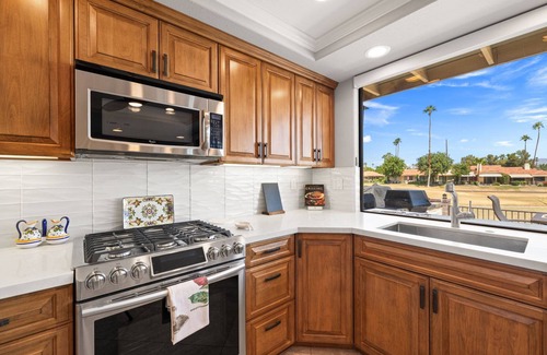 Palm Desert Condo | Relaxed Luxury in Monterey Country Club, 2BR + Office, Golf Course Views