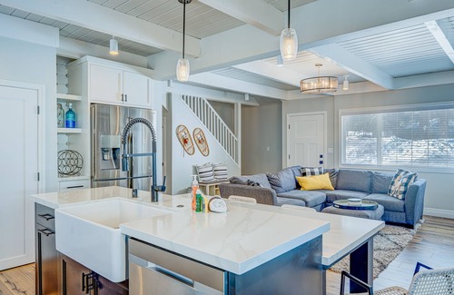 Tahoe Island House | Relaxing dog-friendly home with fireplace, hot tub, patio, game room, & W/D