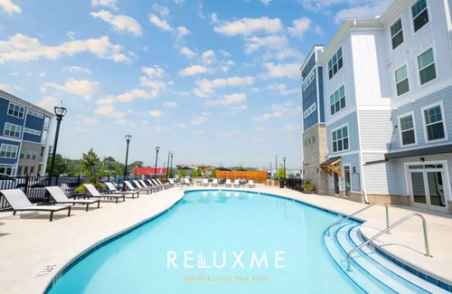 Paw Creek Apartment | Reluxme|Chic 2BR w/Balcony, Gym & Pool Near Mall