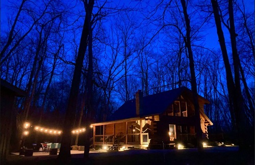 Waveland Cabin | Remodeled Log Cabin Surrounded By 6000 Acres and includes a Nordic Spa!