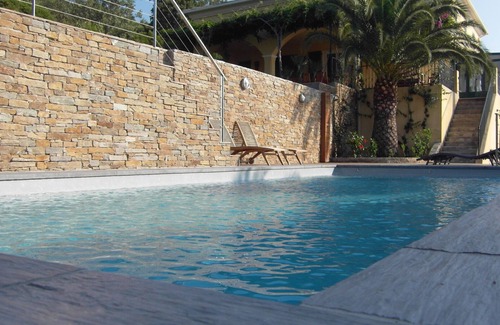 Figarella Apartment | Rental in Miomo, Cap Corse, garden, swimming pool and superb sea view