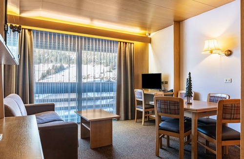 San Giovanni di Fassa Apartment | "Residence Anda Appartamento 42" with Views of the Dolomite Peaks, Shared Indoor Pool & Jacuzzi