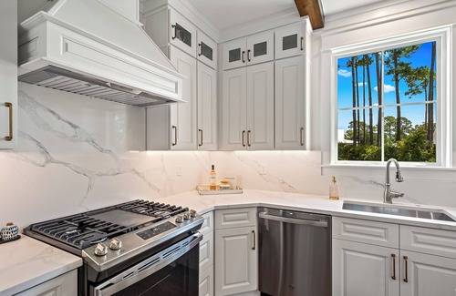 Carrabelle House | Resort-style pool, private beach, water view!