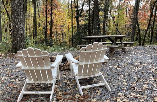 Clarkesville RV Rental | Rhododendron Tiny Home at Bleu Canoe Campground