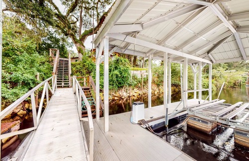 Bell House | Riverfront Home with Private Dock, Boat House & Boat Lift - Fireplace & W/D