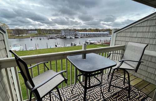 South Haven Condo | Riverfront Retreat! Walk to Downtown/Near Beaches!