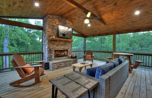 Mineral Bluff Villa | Rohring Retreat - Bask in comfort on the deck and play games in the game room