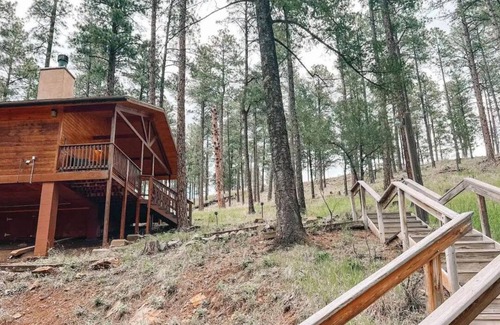 Ruidoso Cabin | Romantic Penthouse Cabin | Spa Bath | Forest Views