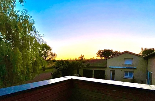 Saint-Marcel-de-Felines House | Room 'Domaine De Jarentin – Chambre Rubis' with Private Terrace, Balcony and Wi-Fi