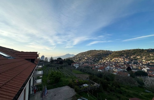 Piazza-Tralia-Pendolo Apartment | Room 'Pompei Con Vista Vesuvio' with Mountain View, Wi-Fi and Air Conditioning