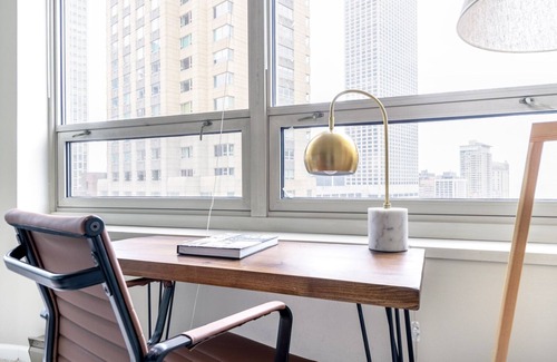Rush and Division Apartment | Roomy River North 2BR w/Gym, Deck & Pool, walk to Mag Mile, by Blueground