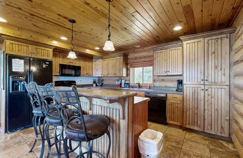 Harbor Village Cabin | Rustic Bear Lake cabin with endless views, deck & tables, fireplace, internet