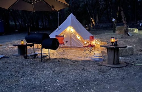 Placerville RV Rental | Rustic Bell Tent Glamping in Wine and Gold Country