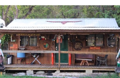 Leander Cabin | Rustic cabin located at Idyll Glen RV Park in the hill country.