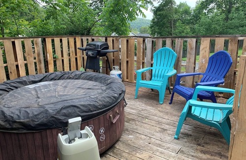 Shawanese Cabin | Rustic Family Cabin Kayaks Hot Tub Colleges 2-bedroom cabin Harveys Lake AC