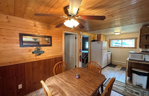 New Post Cabin | Rustic retreat at the Loon's Nest on beautiful Blueberry Lake!