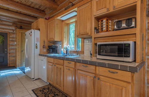 Saugatuck Cabin | Rustic Ridge - Large Log Cabin, Great outdoor space, hot tub, trails