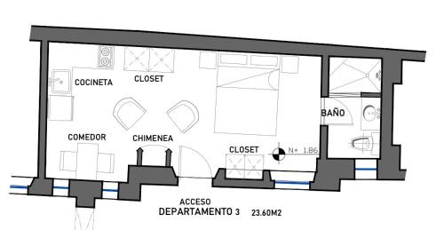 Zona Centro Apartment | San Cayetano 3 with AC just a block away from the main square