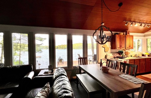 Mayfield Cottage | Sandy waterfront near Traverse City on High Lake Dock, kayak, firepit! Dog ok