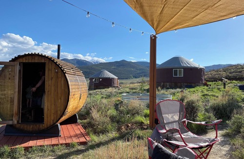 Villa Grove House | "Scarlet Trumpet" - Yurts at Poncha Pass. Nestled away in Sangre Rockies.