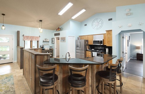 Vilano Beach House | Screened Heated Pool & Hot Tub with Golf Cart - ONE Block to the BEACH!