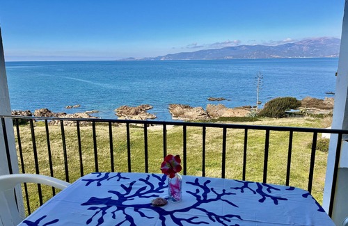 Calcatoggio Apartment | Seaside holiday flat for 2 with terrace, pool, and restaurant