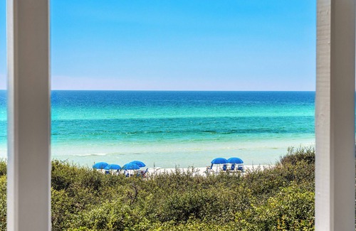 Seaside Cottage | Seaside's Chic Gulf-Front Retreat, Renovated with Elegant Design, Ocean Views, and Jacuzzi.