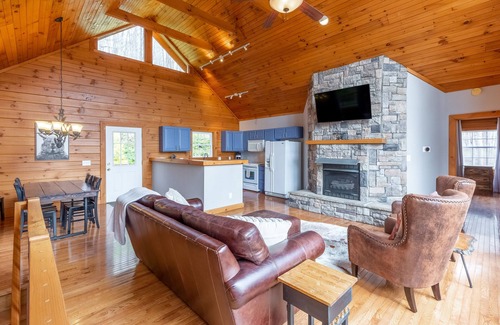 Waynesville House | Secluded home w/wooded surroundings, grill, scenic deck, firepit & mountain view
