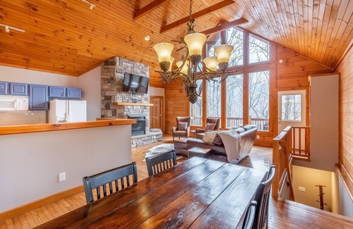 Waynesville House | Secluded home w/wooded surroundings, grill, scenic deck, firepit & mountain view