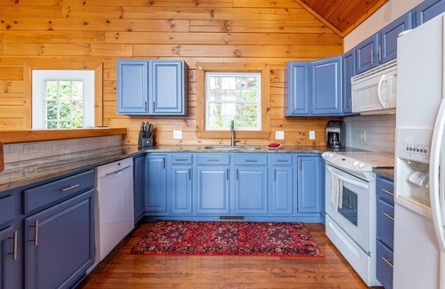 Waynesville House | Secluded home w/wooded surroundings, grill, scenic deck, firepit & mountain view