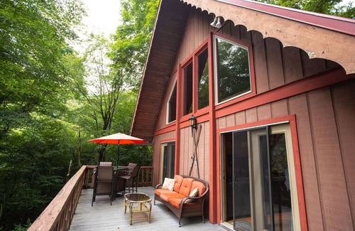 Wolf Laurel Cabin | Secluded Mountain Cabin w/Hot Tub, Firepit & View