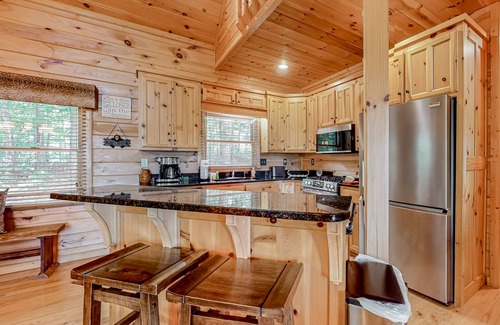 Foxfire Estates Cabin | Secluded mtn-view cabin with private hot tub, fireplaces, firepit, grill, deck