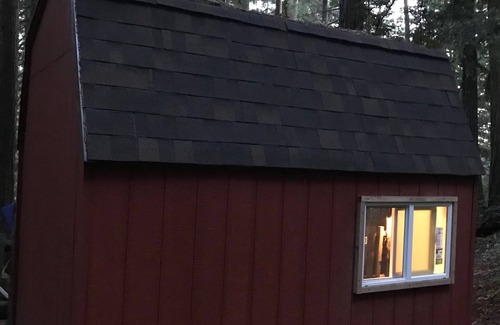 Los Gatos RV Rental | Secluded Small Rustic Camping Cabin In the Redwoods in 45acre Mountain Retreat