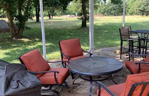 Sycamore House | Serene Getaway nestled in country, 4 bedroom 2 bath. Covered patio cooking area.
