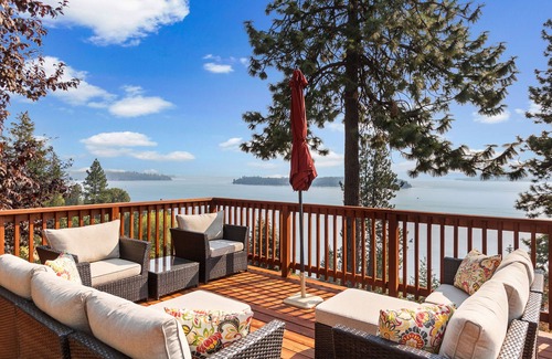 Hope House | Serene lake-view retreat with deck, grill, firepit, & fireplace