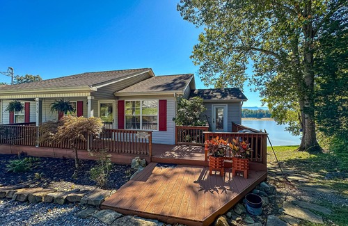 Dandridge House | Serene lakefront home w/free attraction tickets, dock, game room, & fire pit