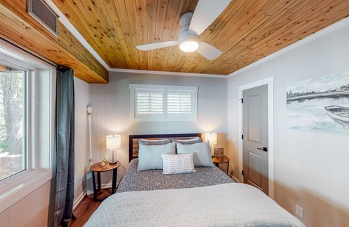 Leesville House | Serene lakefront retreat with dock, firepit, furnished deck, gazebo & boathouse