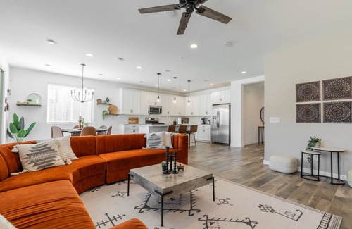 Tolleson House | Serene West Valley oasis with pool, waterfall, hot tub and glowing sunset views