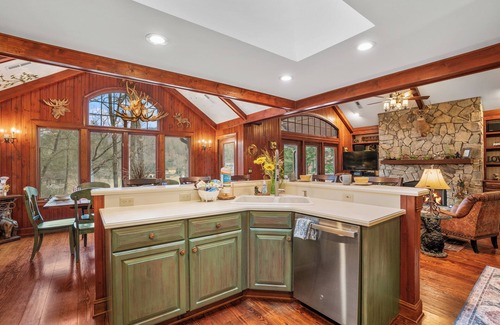 Lake Lure House | Serenity Lodge on Lake Lure - Lakefront, 3 BR + Bonus Room, 3.5 BA, Outdoor Fireplace