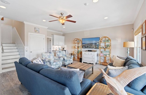 Holden Beach House | "Shrimply The Best" is better than all the rest! This gorgeous property features 5 Bedrooms, 5.5 Bathrooms, private Saltwater pool, Tiki Bar, and Elevator.