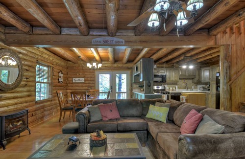 Eagle Mountain Cabin | Simpler Times is a real log cabin with kids game room and firepit.